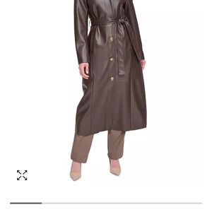 Calvin Klein Women Leather Trench Coat